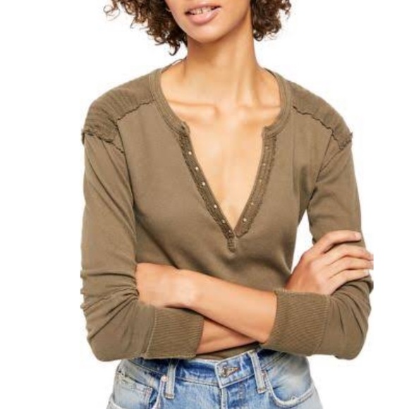 Free People Tops - NWT FREE PEOPLE MILITARY MIX TOP